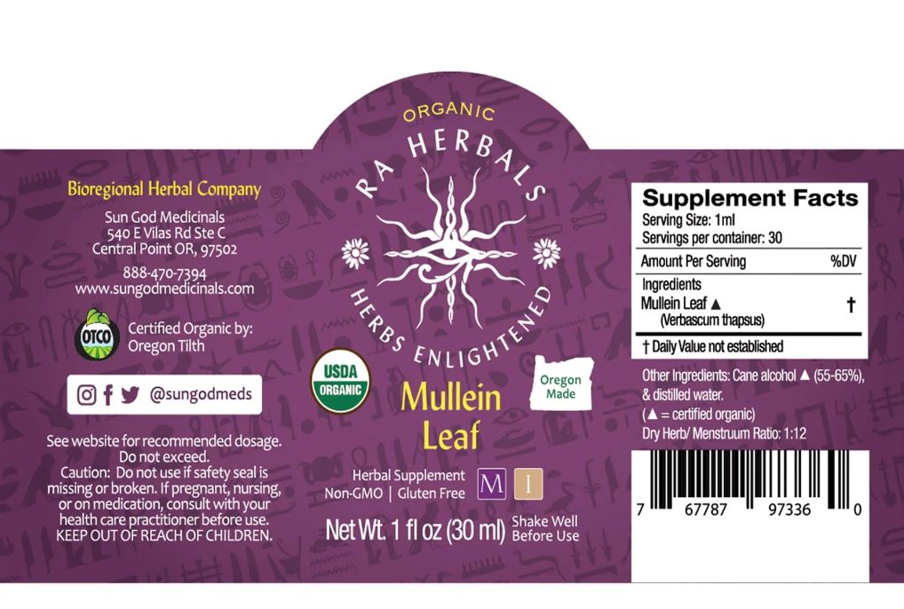 Organic Mullein Leaf Tincture - RESPIRATORY, VIRAL & INFECTIONS