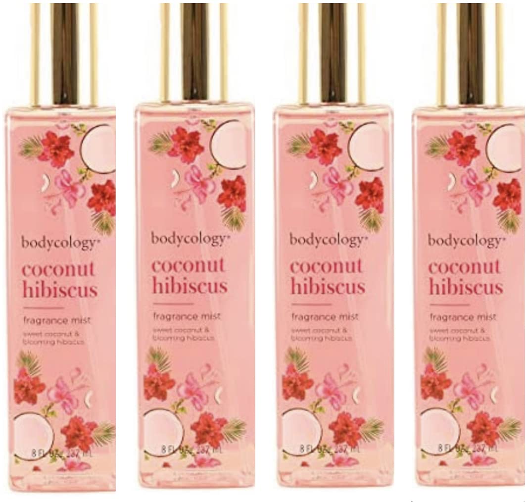 Multipack Coconut Hibiscus Fragrance Mist for Women – 8 oz, Pack of 4