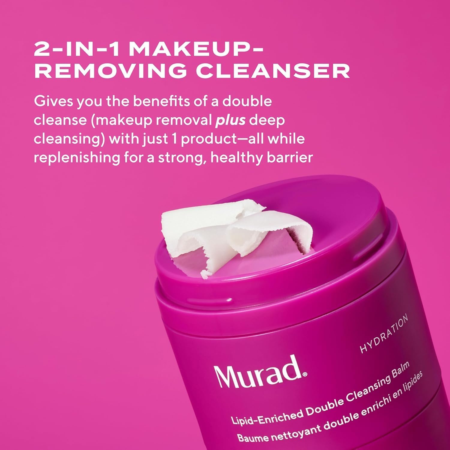 Murad Lipid-Enriched Cleansing Balm – Hydrating Balm-to-Oil Cleanser for Makeup & SPF Removal (Ceramides & Camellia Oil, 1.7 Fl Oz)