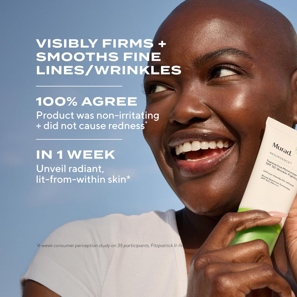 Murad Superactive SPF 50 Moisturizer – Bio-Retinoid Wrinkle-Fighting, Ultra-Sheer Sunscreen