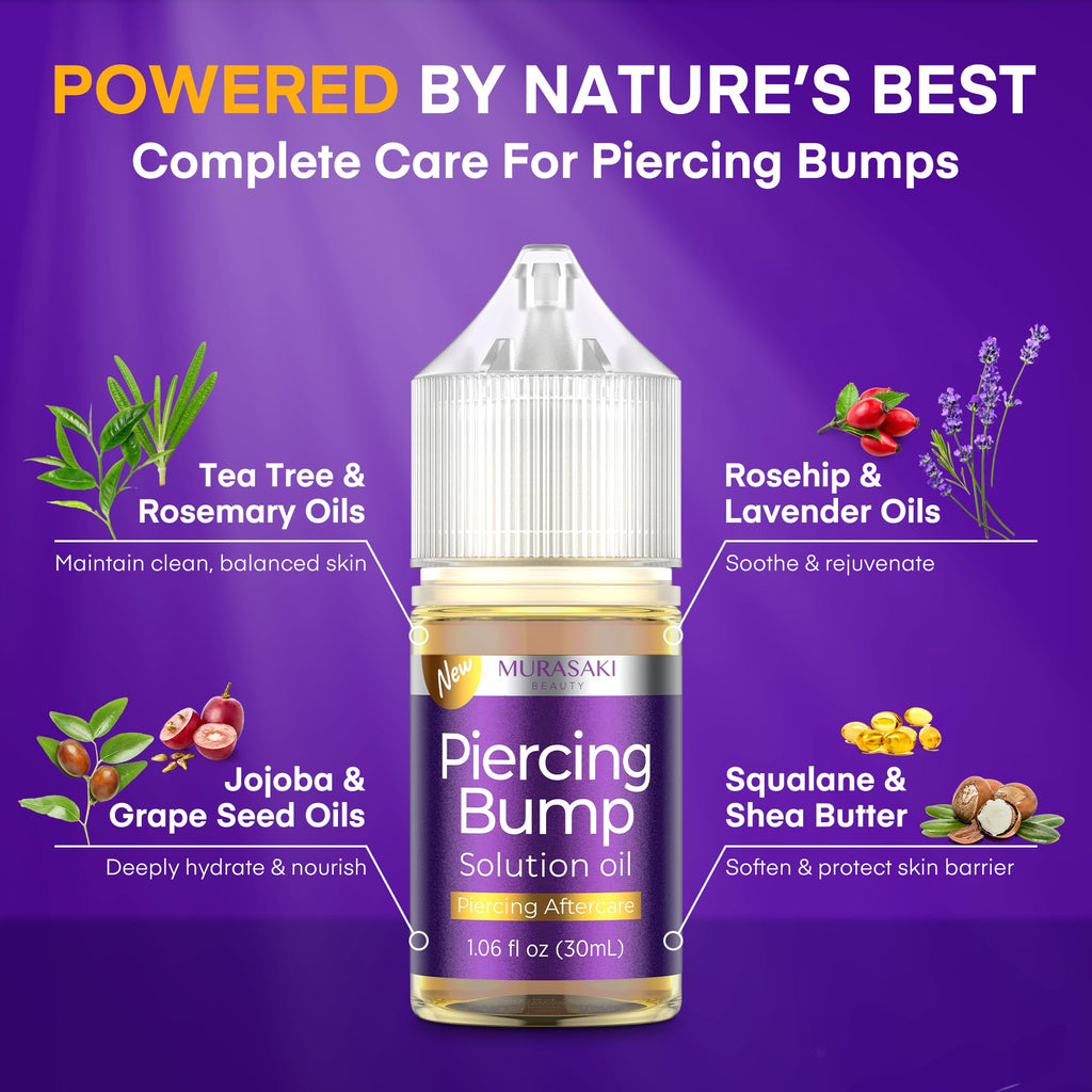 MURASAKI BEAUTY Piercing & Keloid Bump Solution Oil & Gel Kit – 2 Pack