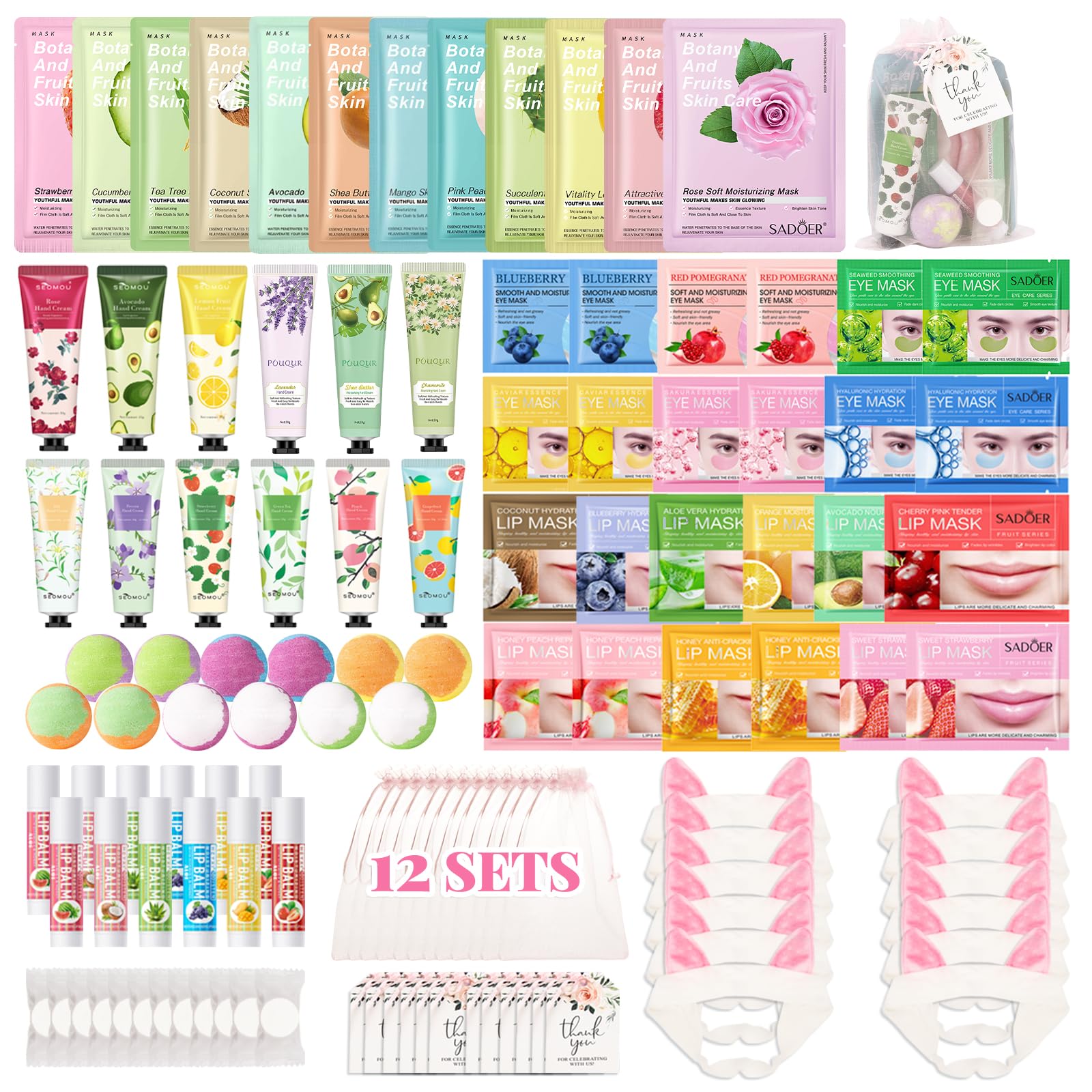 MUREND 120 PCS Spa Party Supplies for Girls – Sleepover Skincare Set