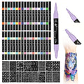 MUREND Temporary Tattoos Markers Kit – 36 Colors, 612 Stencils, Skin-Safe Dual-End Pens
