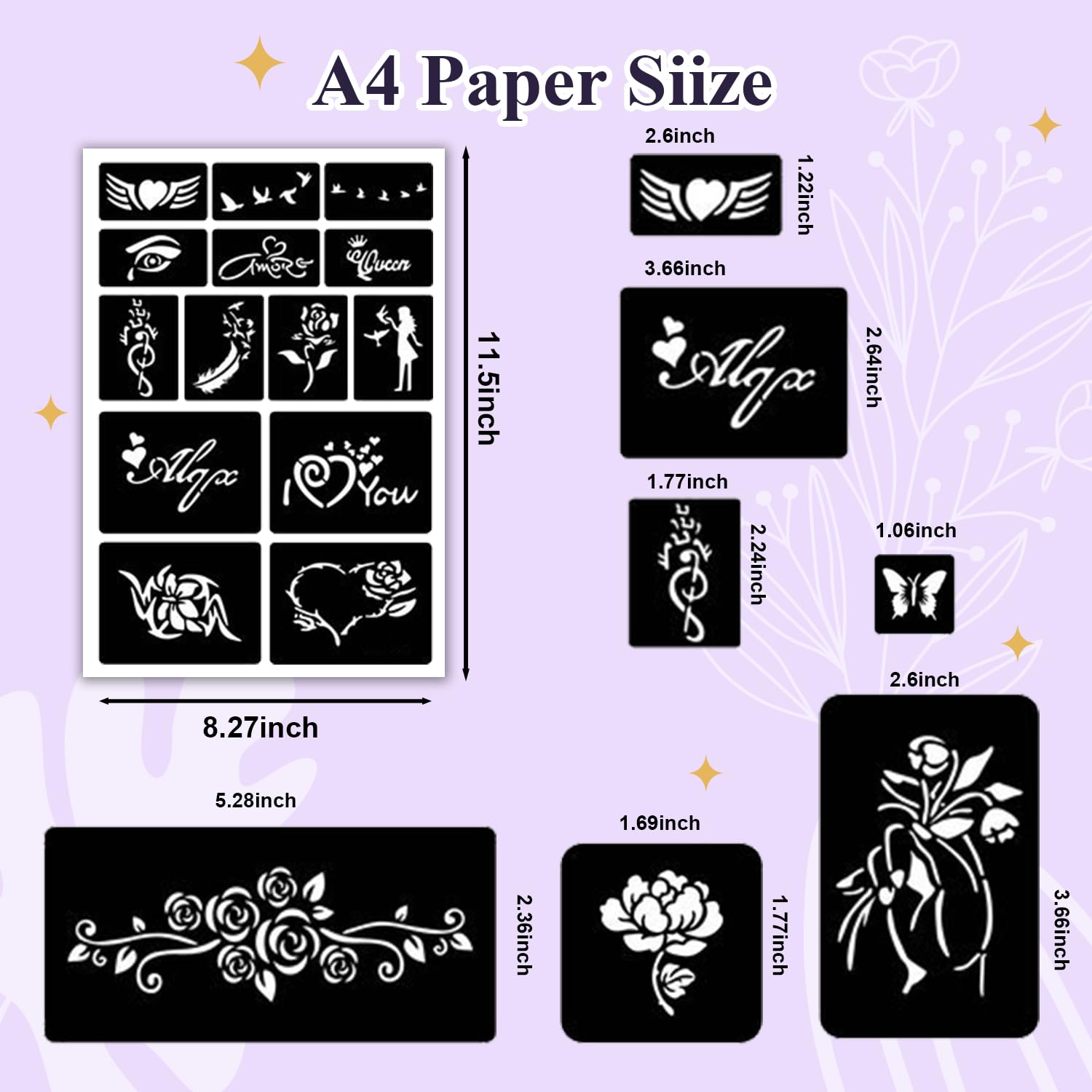MUREND Temporary Tattoos Markers Kit – 36 Colors, 612 Stencils, Skin-Safe Dual-End Pens