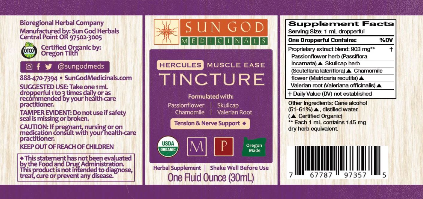 Hercules Muscle Ease Organic Herbal Tincture - MUSCLE CALMING
