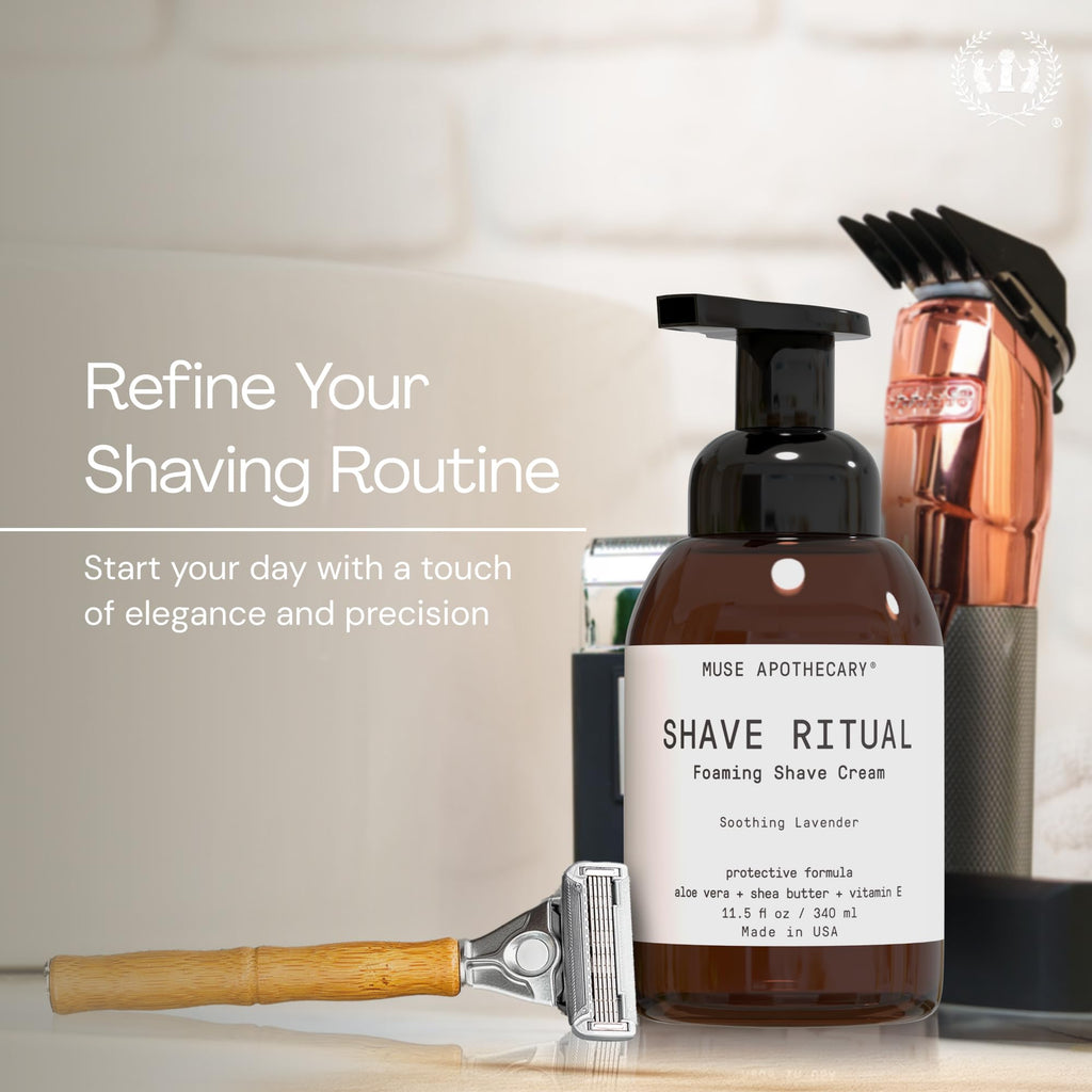 Muse Apothecary Foaming Shave Ritual – Natural Shaving Cream for Sensitive Skin