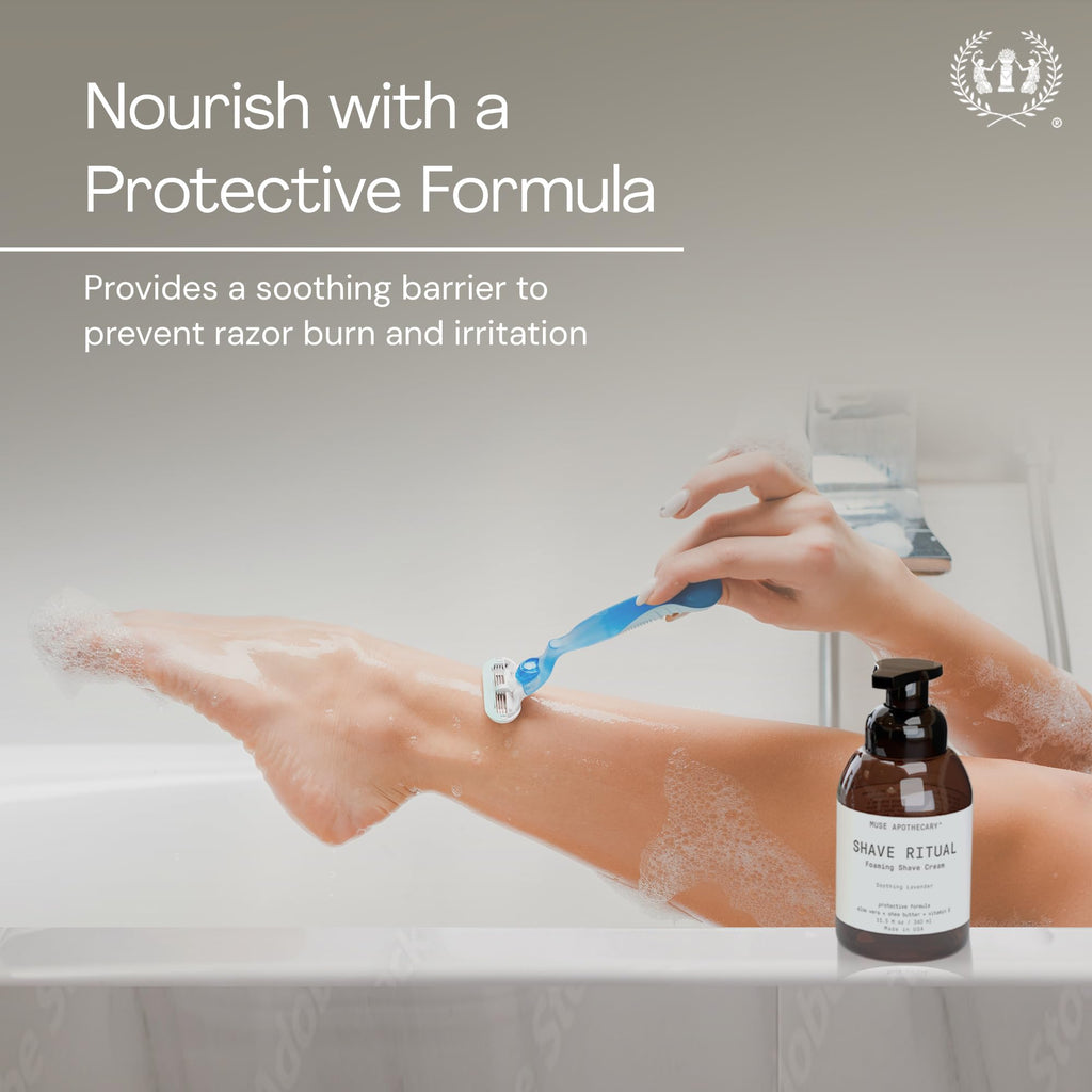 Muse Apothecary Foaming Shave Ritual – Natural Shaving Cream for Sensitive Skin