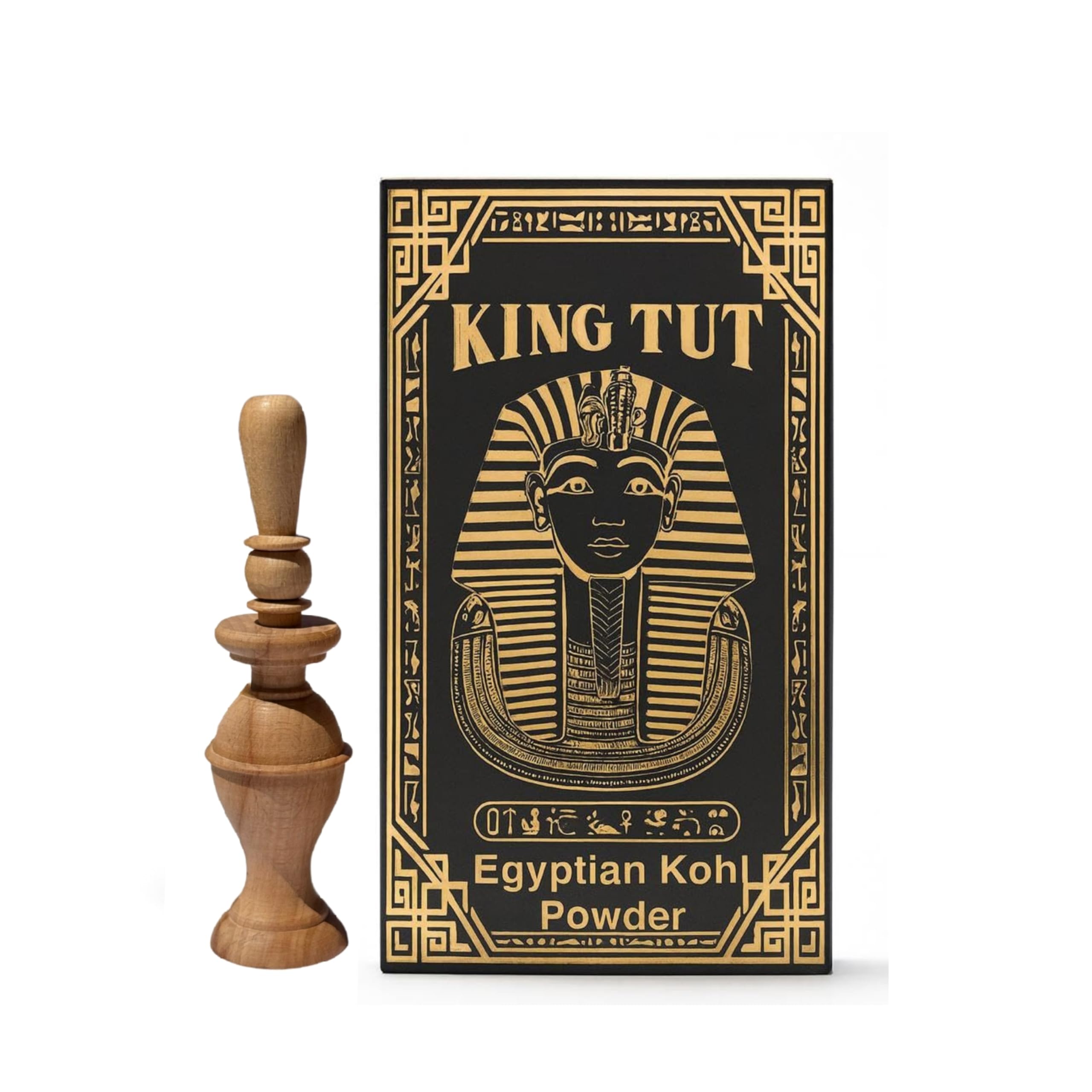 Musk Al Tahara HALAL King Tut Egyptian Eyeliner Loose Powder – Long-Lasting Black, Smooth Application