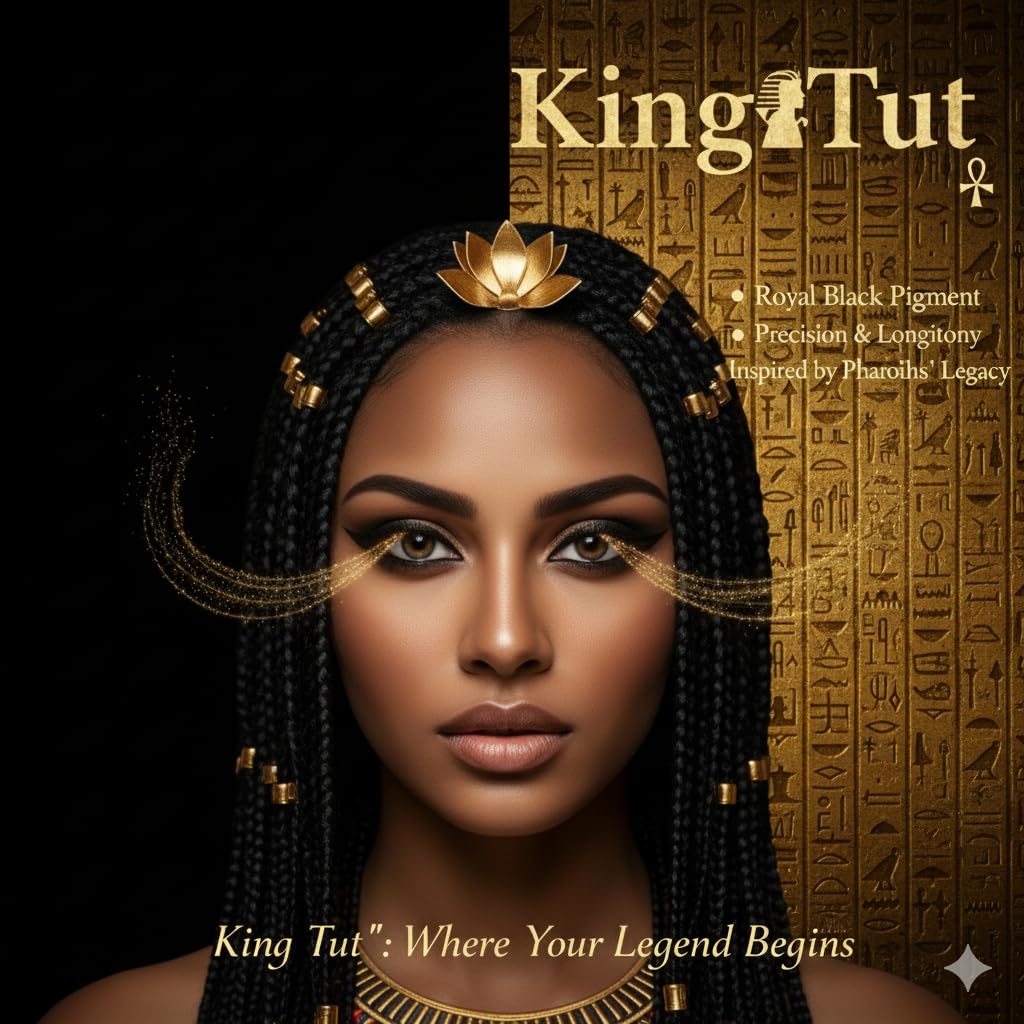 Musk Al Tahara HALAL King Tut Egyptian Eyeliner Loose Powder – Long-Lasting Black, Smooth Application