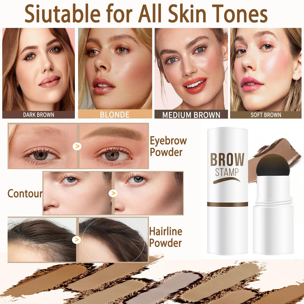 MVC Eyebrow Stencils & Stamp Kit – 10-Piece Brow Kit (Medium Brown)