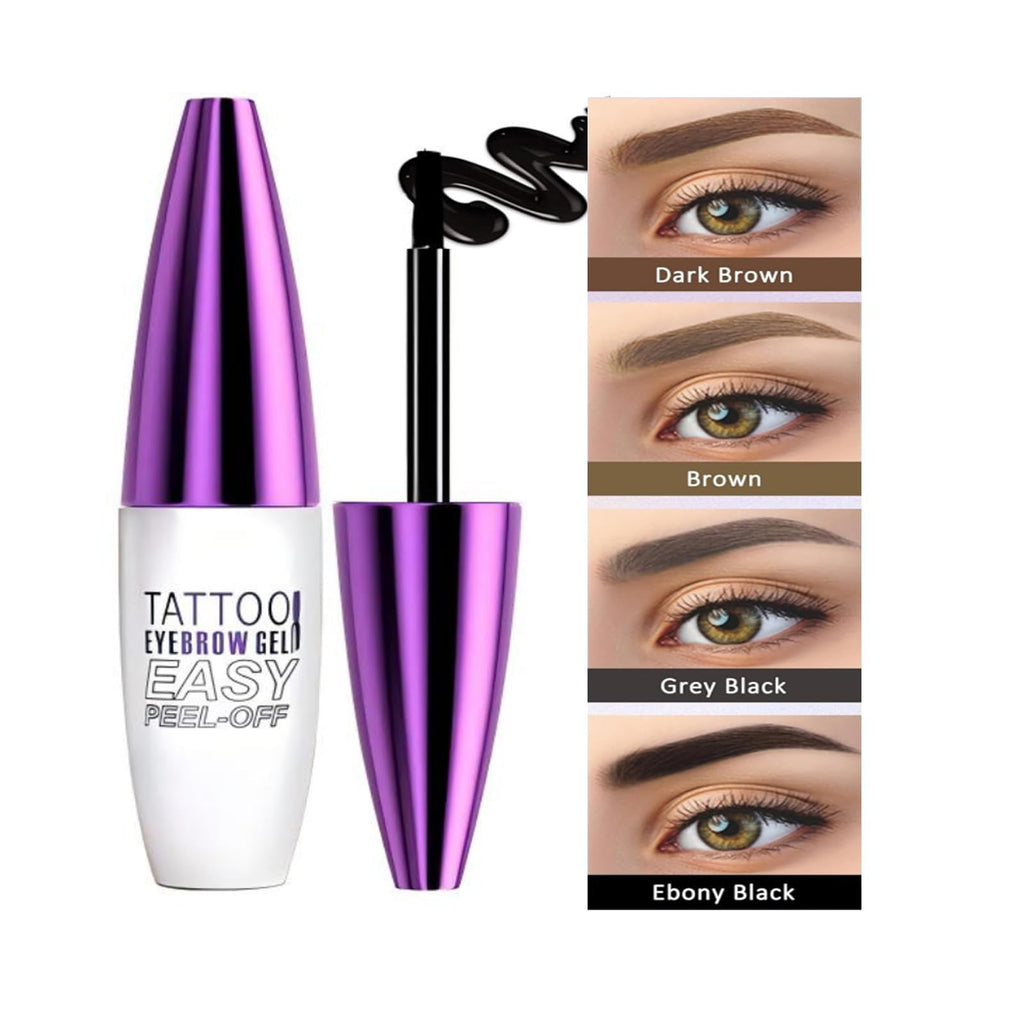 MVC 2 Pack Tattoo Eyebrow Gel – Easy Peel-Off Tint, Waterproof & Sweatproof, Dark Brown