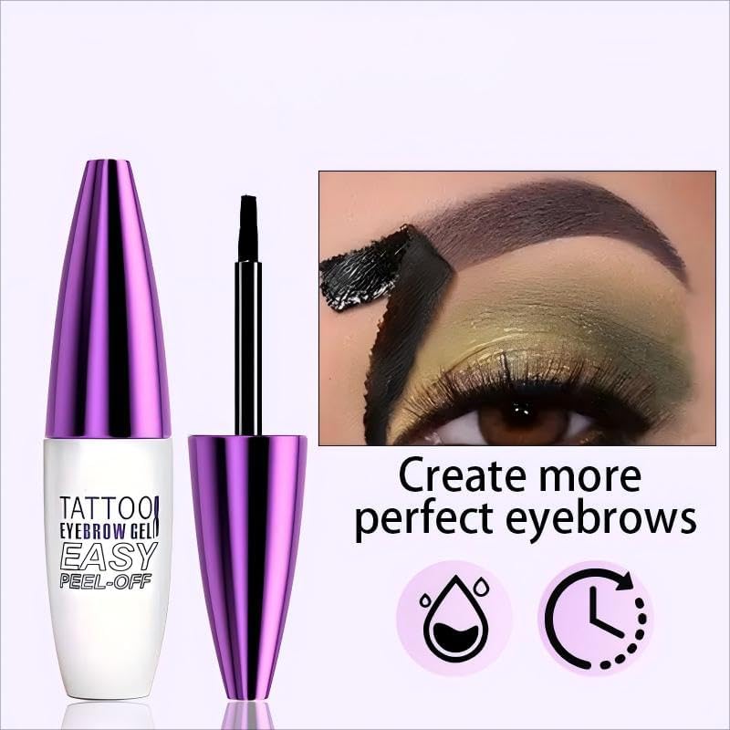 MVC 2 Pack Tattoo Eyebrow Gel – Easy Peel-Off Tint, Waterproof & Sweatproof, Dark Brown