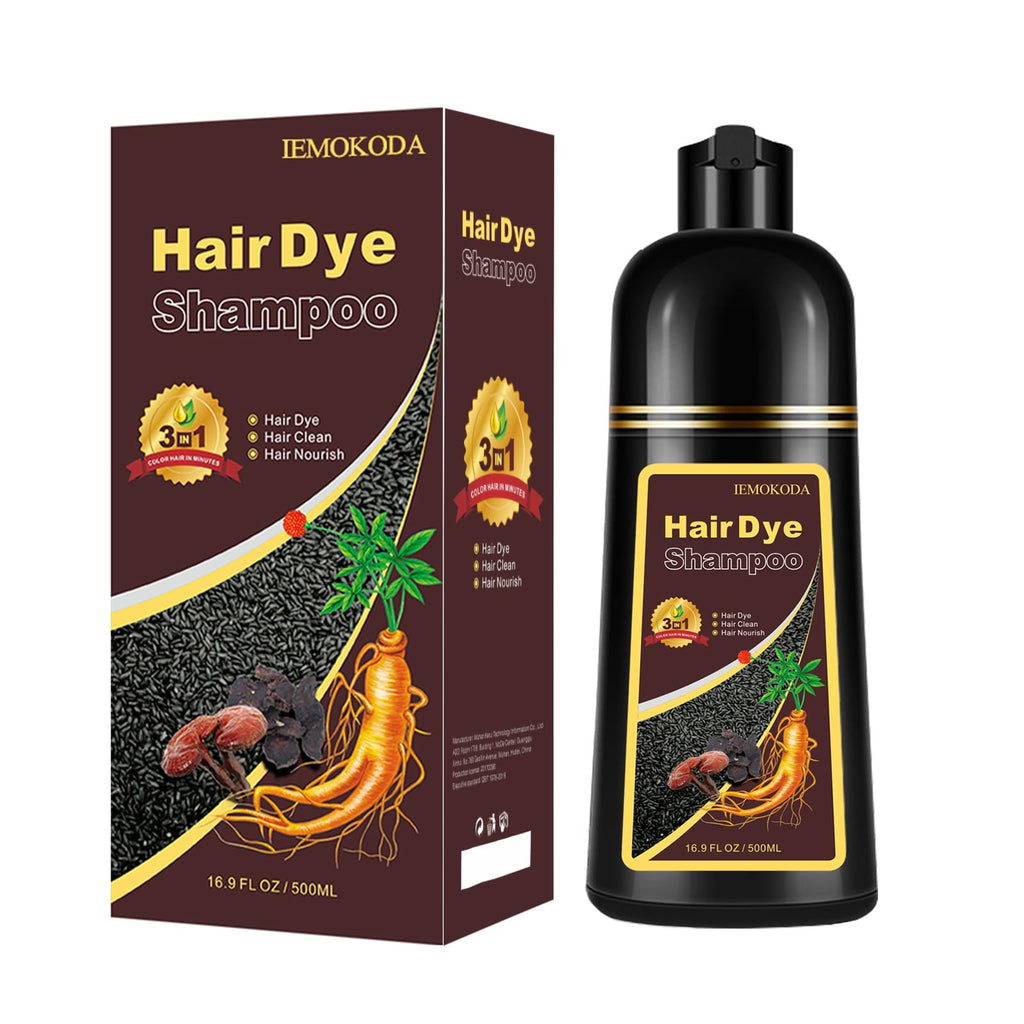 Mxvbaty Black Hair Dye Shampoo 3-in-1 — Gray Coverage, Lasting Color, 16.9 fl oz