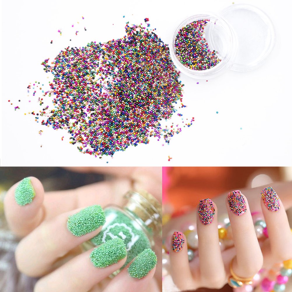 Minejin Nail Art Mini Beads 3D Colorful Caviar Charms | Mygitter
