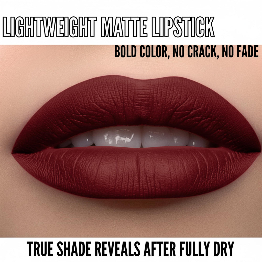 Mynena Burgundy Red Matte Liquid Lipstick – Long-Lasting, Smudge-Proof, Vegan