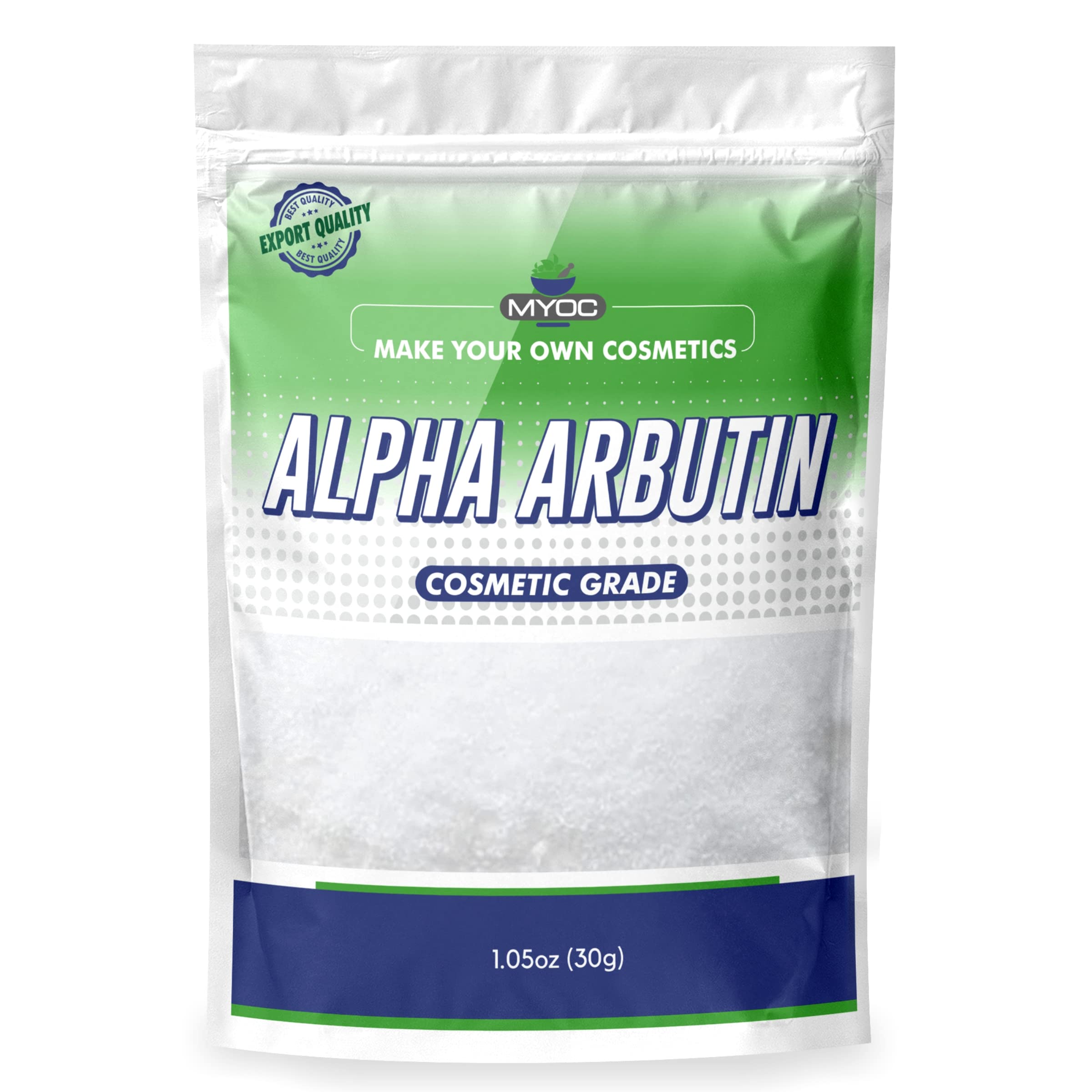MYOC Alpha Arbutin Powder 30g – 100% Pure Cosmetic Grade for DIY Skincare & Industrial Use