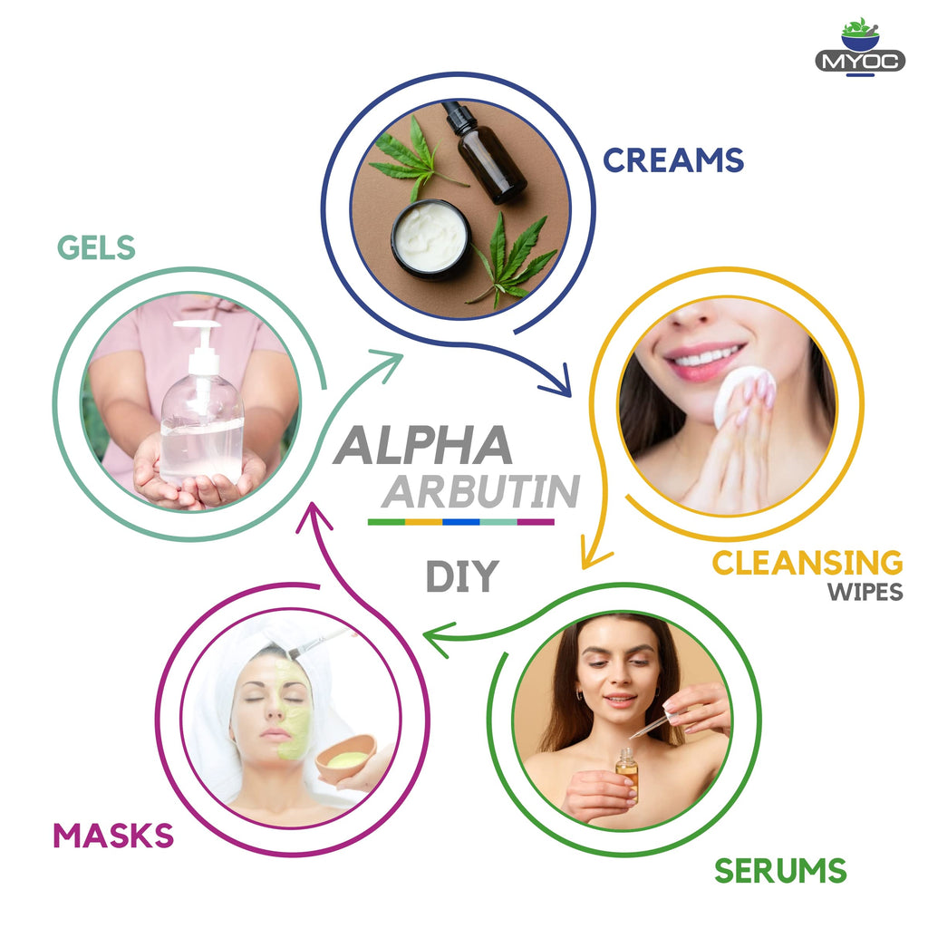 MYOC Alpha Arbutin Powder 30g – 100% Pure Cosmetic Grade for DIY Skincare & Industrial Use