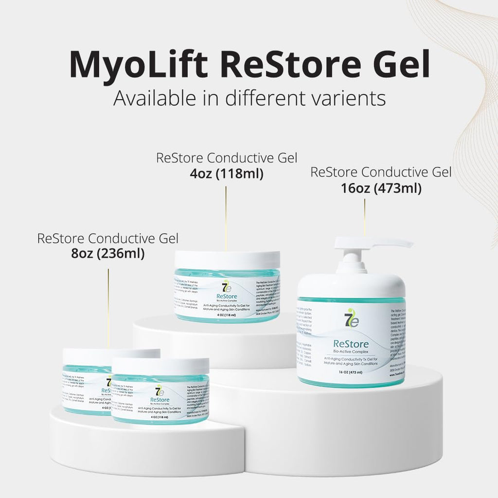 Myolift 7E Wellness ReStore Conductive Gel with Bio-Active Complex – 4 oz | Hyaluronic Acid & Collagen Peptides