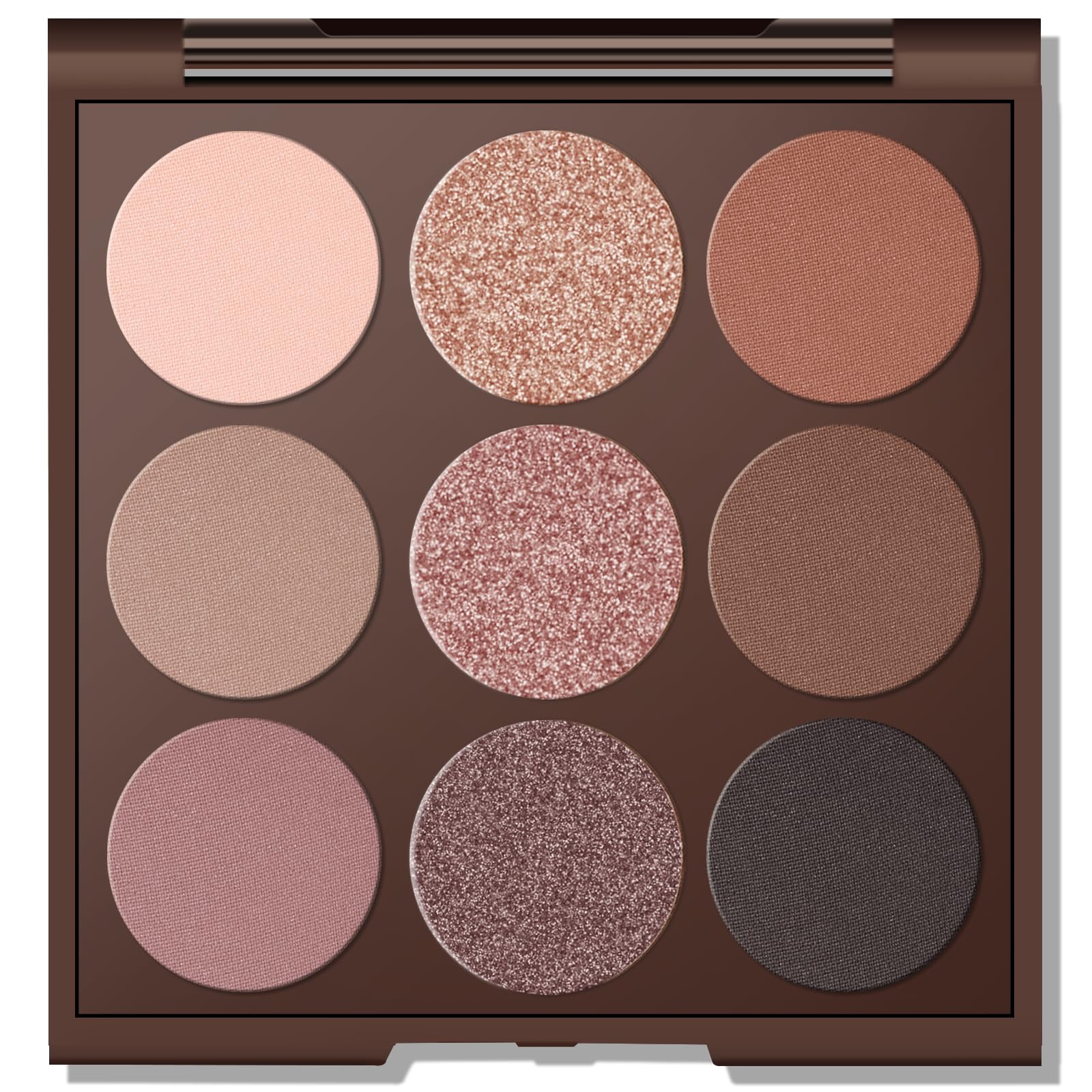 MYSTER ROSEY Neutral Eyeshadow Palette – Matte Nude 9 Shades, Vegan & Cruelty-Free, Includes Mirror