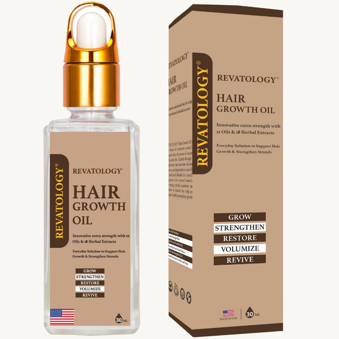 Mystique Abundance REVATOLOGY Hair Growth Oil for Adults | 30 Oils & Herbal Extracts | Made in USA