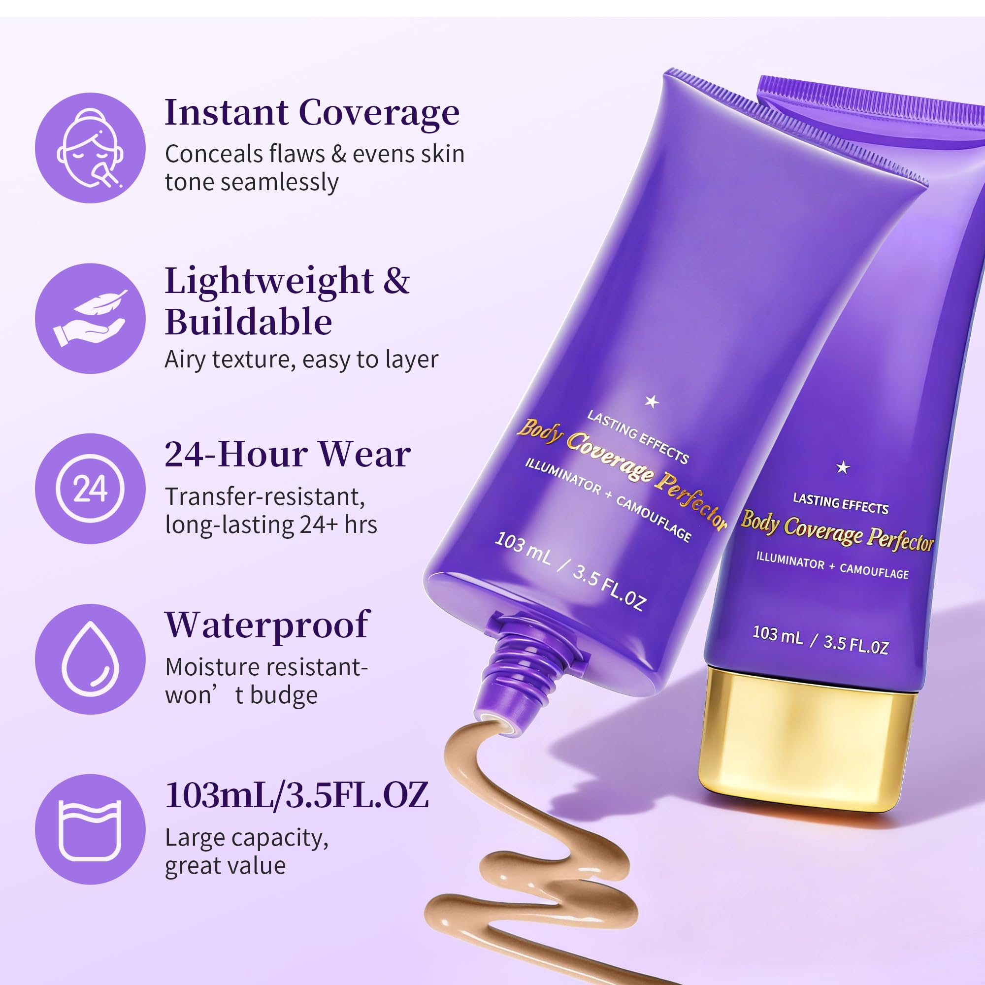 MyTend Tattoo Cover Up Concealer – Full-Coverage Waterproof Body Makeup in Deep Radiance (3.5oz)