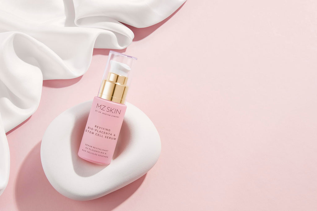 MZ SKIN Reviving Bio-Placenta & Stem Cell Serum 1.69 fl oz | Night Treatment with Peptides, Squalane & Hyaluronic Acid