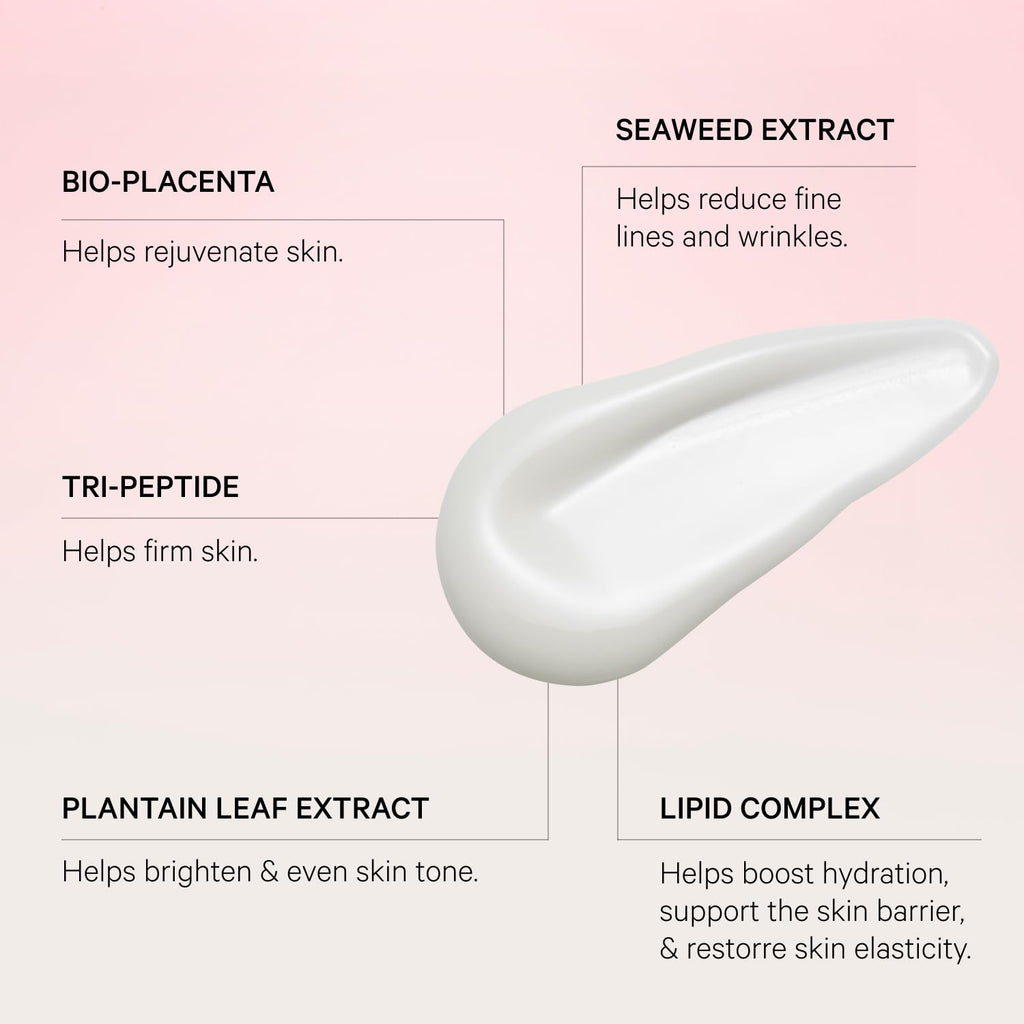 MZ SKIN Reviving Bio-Placenta & Stem Cell Serum 1.69 fl oz | Night Treatment with Peptides, Squalane & Hyaluronic Acid