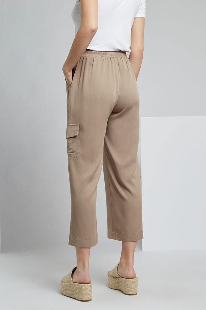 Neil Soft Taupe Utility Cropped Trouser