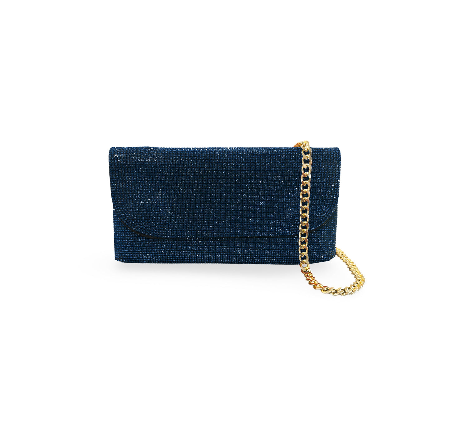 Caprilite Small Crossbody Bag Sparkly Crystal Clutch Fold Handbag Navy