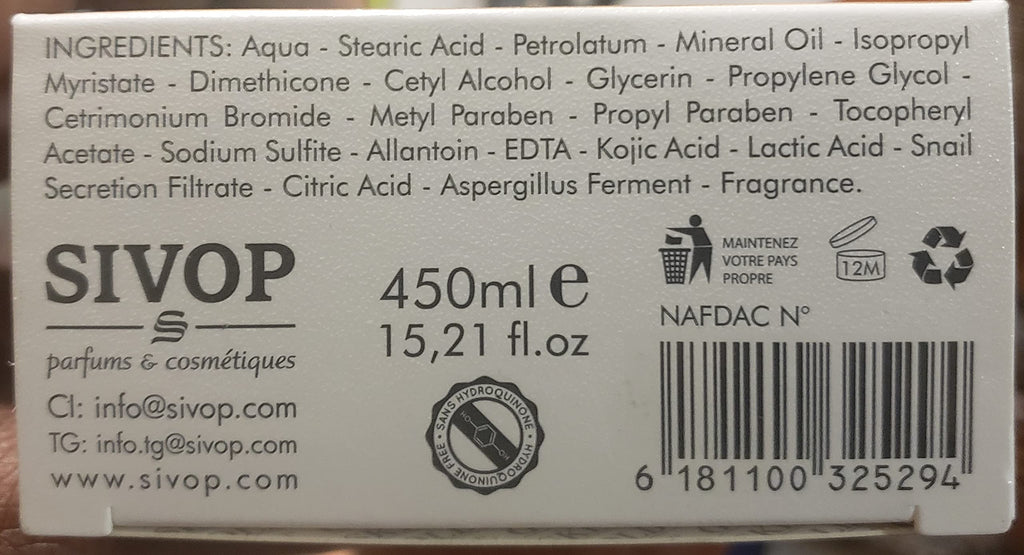 NA Gold Skin Clarifying Body Lotion with Snail Slime – Hydroquinone Free, 250 ml (8.45 fl oz)