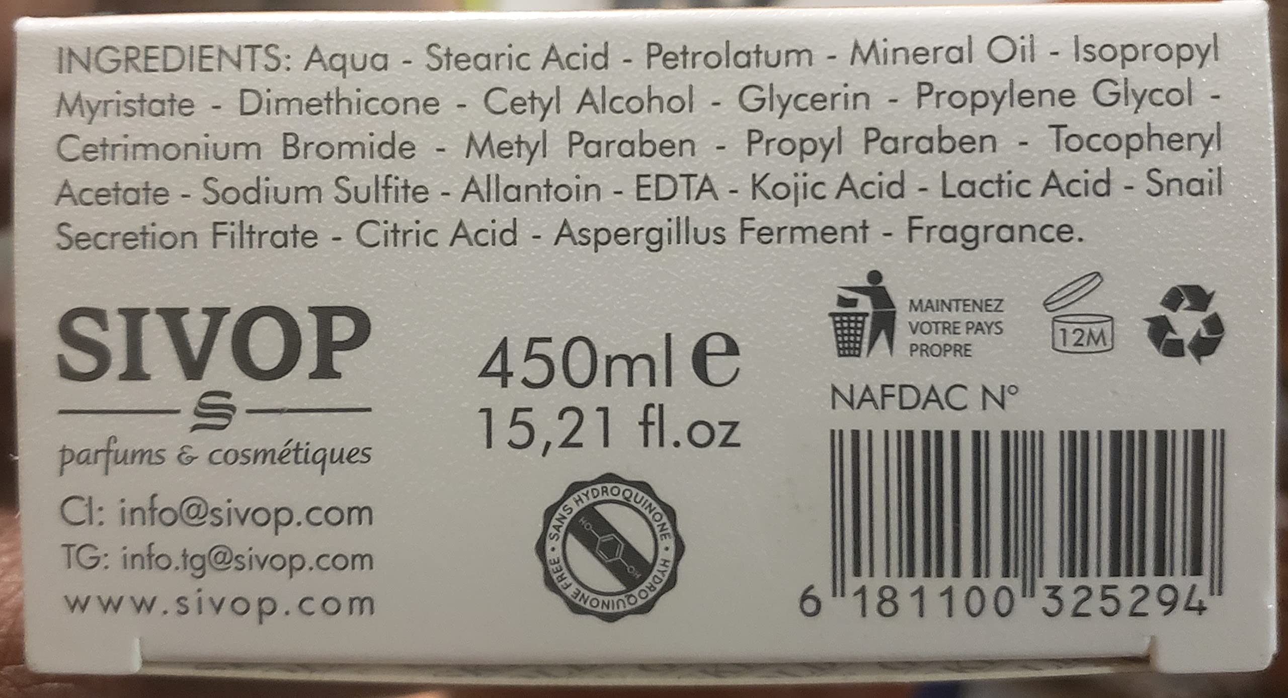 NA Gold Skin Clarifying Body Lotion with Snail Slime – Hydroquinone Free, 250 ml (8.45 fl oz)