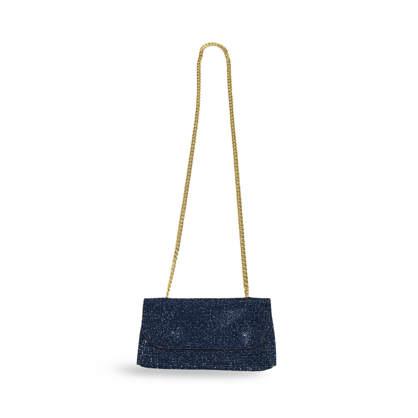 Caprilite Small Crossbody Bag Sparkly Crystal Clutch Fold Handbag Navy