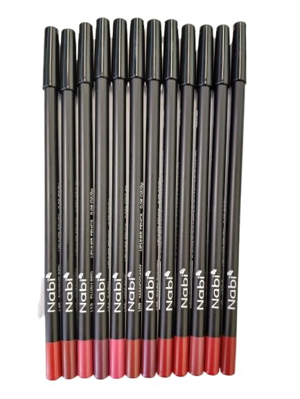 Nabi 12 Pieces Lip Liner Set - Red Tone (7.5) | Precise, Long-Wear Definition