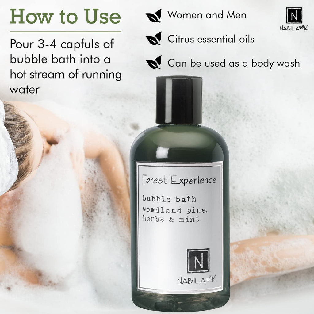 Nabila K Forest Experience Travel-Size Bubble Bath – Pine, Herbs & Mint (2 oz)