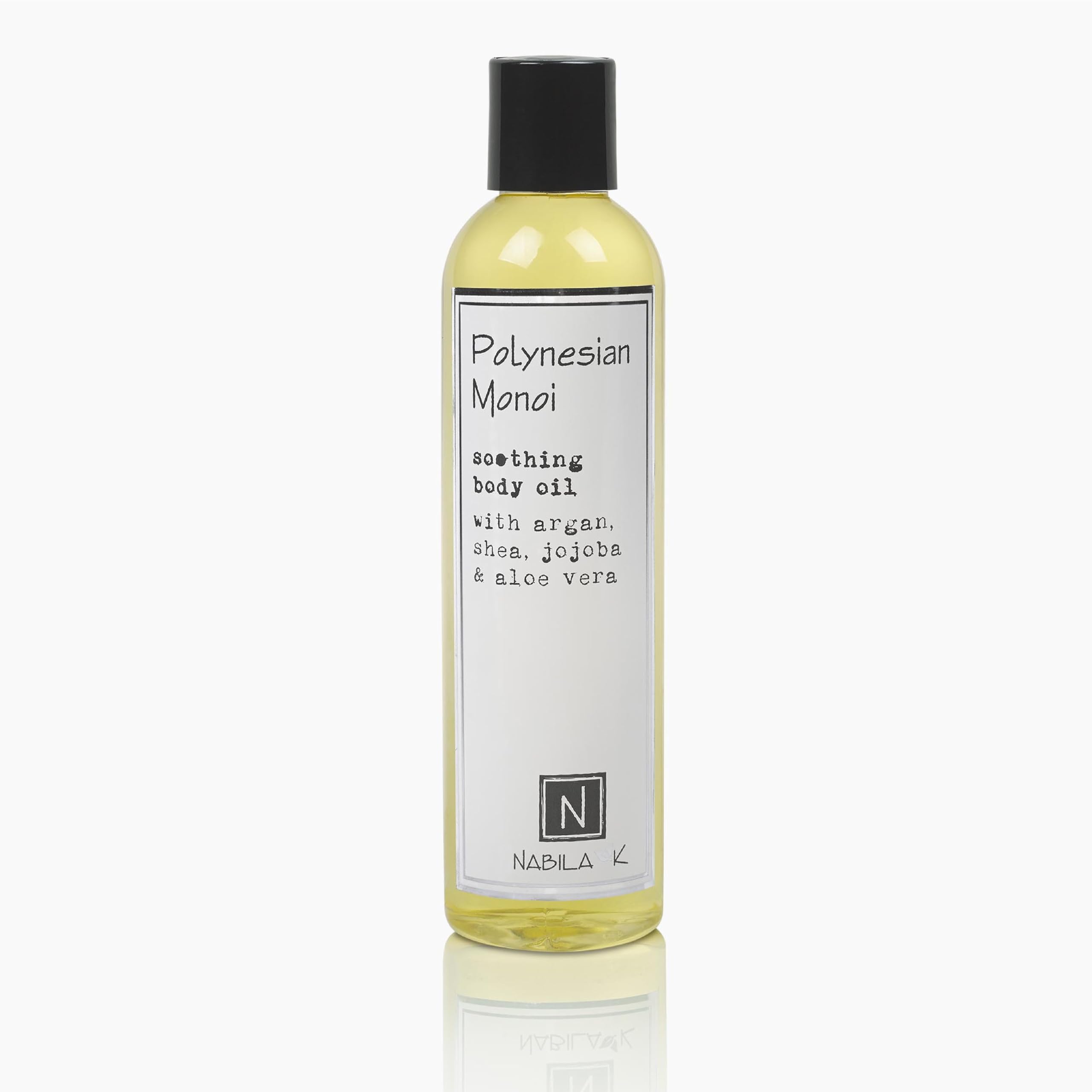 Nabila K Polynesian Monoi Body Oil – 9 oz with Argan & Coconut, Vitamin C Enriched, Vegan-Friendly