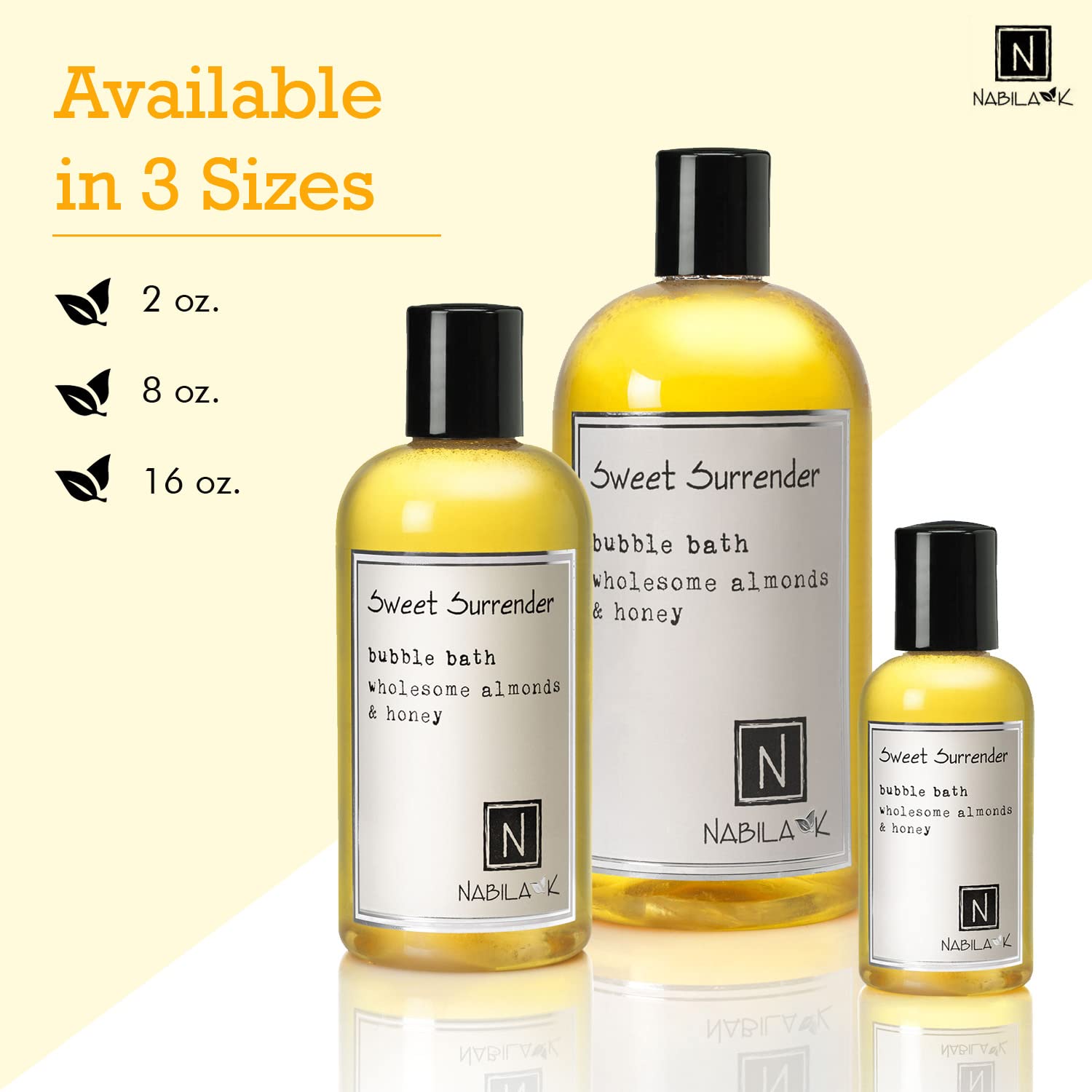 Nabila K Sweet Surrender Bubble Bath – Almond & Honey, Natural, Tear-Free (8 oz)