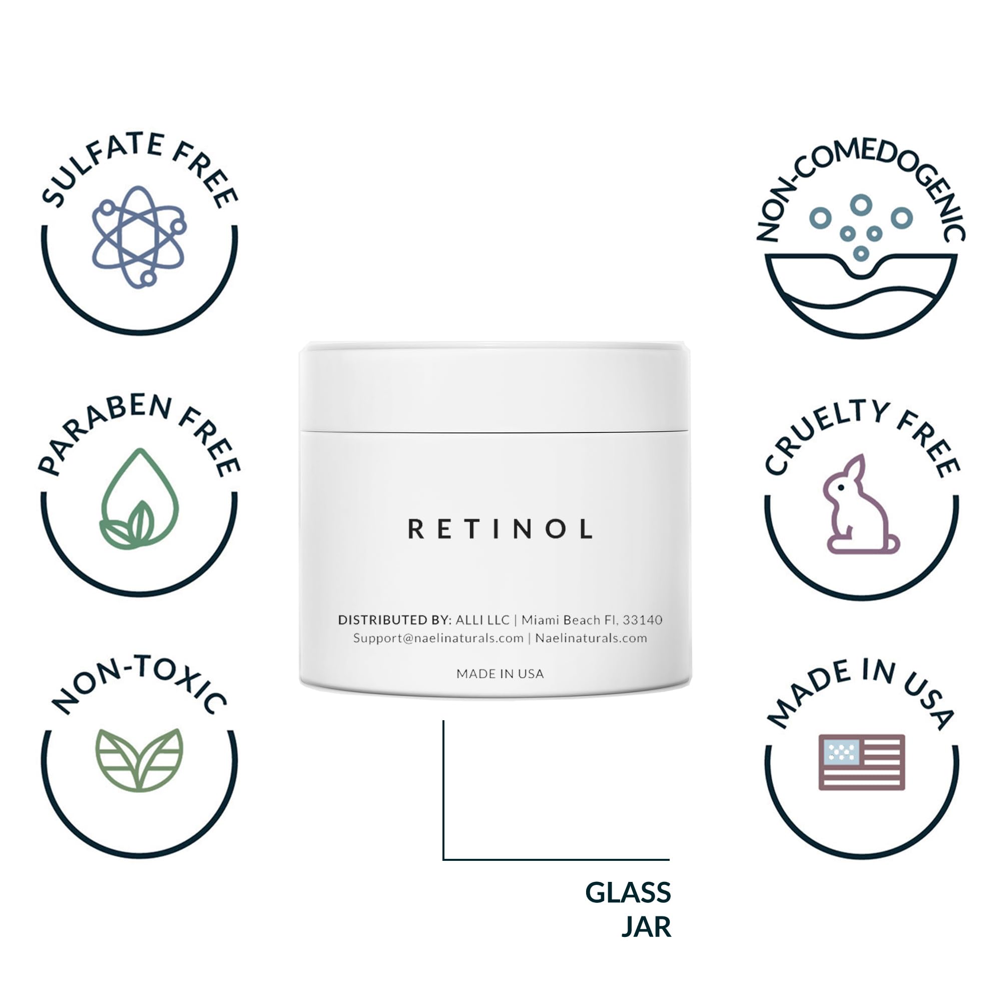 NAELI Retinoid Night Cream 4.25% Retinol with Collagen, Peptides & HA (3.4 oz)