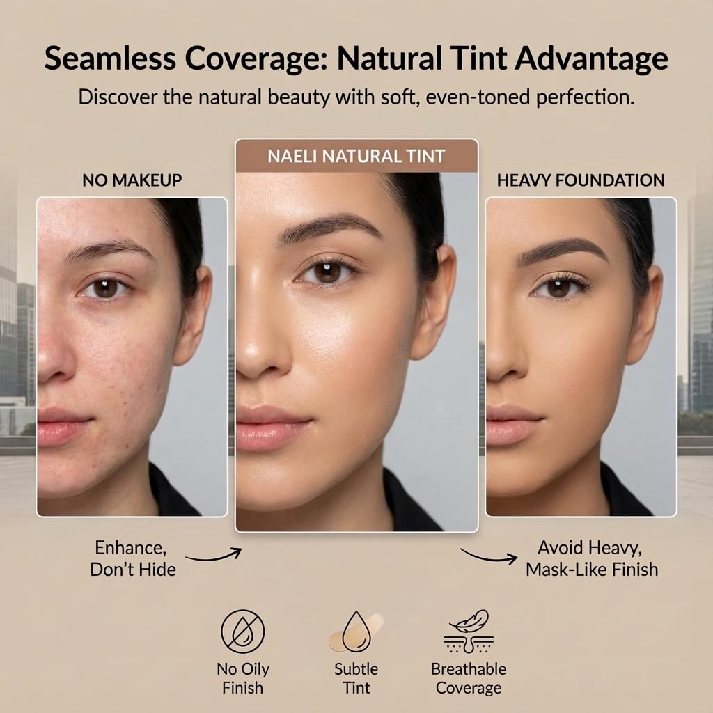 NAELI Anti-Aging Tinted Moisturizer SPF 50 – Mineral Sunscreen with Zinc Oxide, Peptides & Ceramides