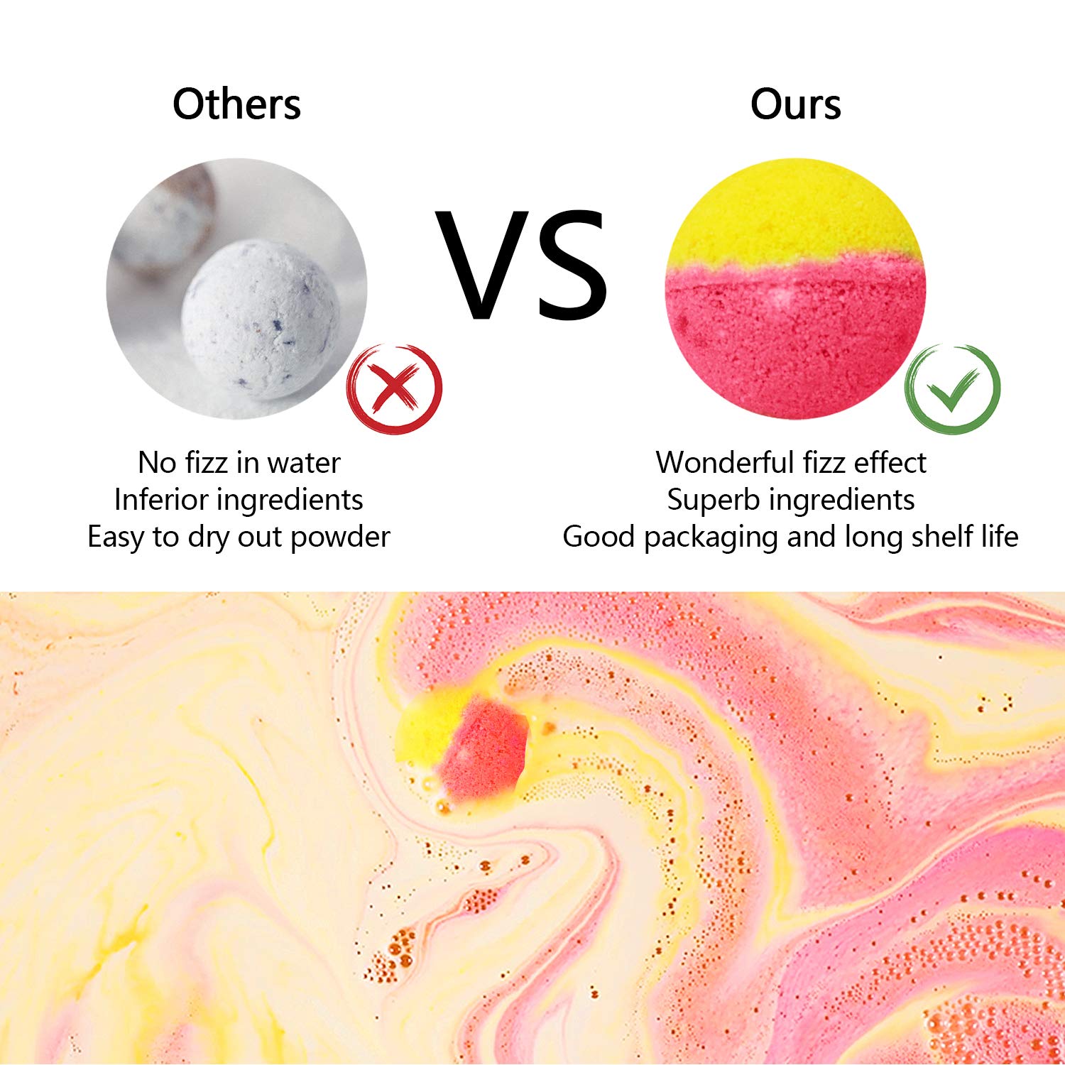 Nagaliving Bath Bombs Gift Set – 50 Handmade Fizzing Bombs for All Ages