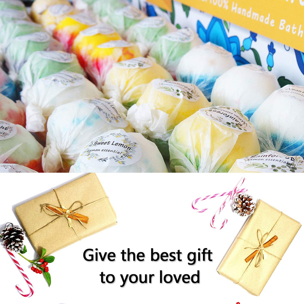 Nagaliving Bath Bombs Gift Set – 50 Handmade Fizzing Bombs for All Ages