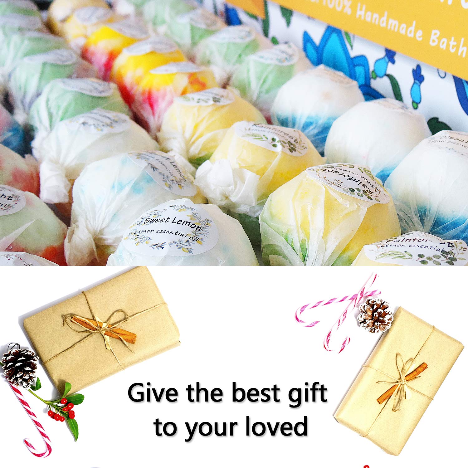 Nagaliving Bath Bombs Gift Set – 50 Handmade Fizzing Bombs for All Ages