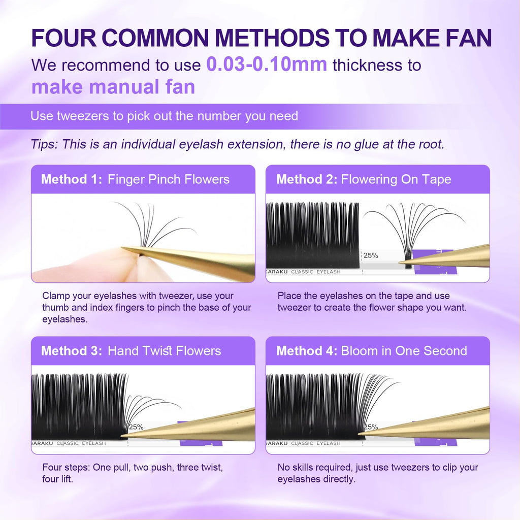 NAGARAKU 5 Trays Eyelash Extensions – 0.20mm C Curl 11–15mm, Matte Black, 16 Rows