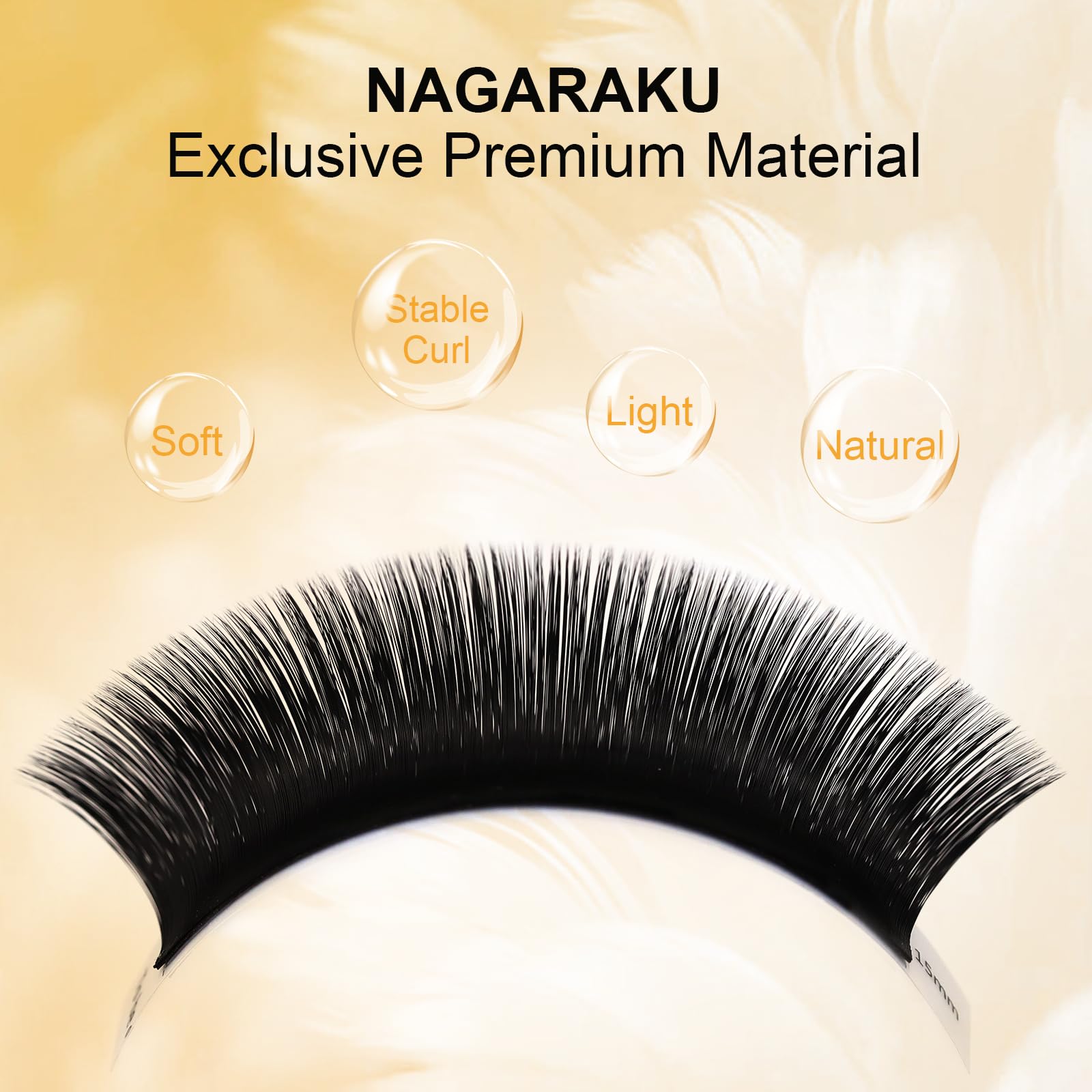 NAGARAKU Easy Fan Eyelash Extensions – 5 Tray Mega Volume Lashes, 0.05 D Curl, 11–15mm