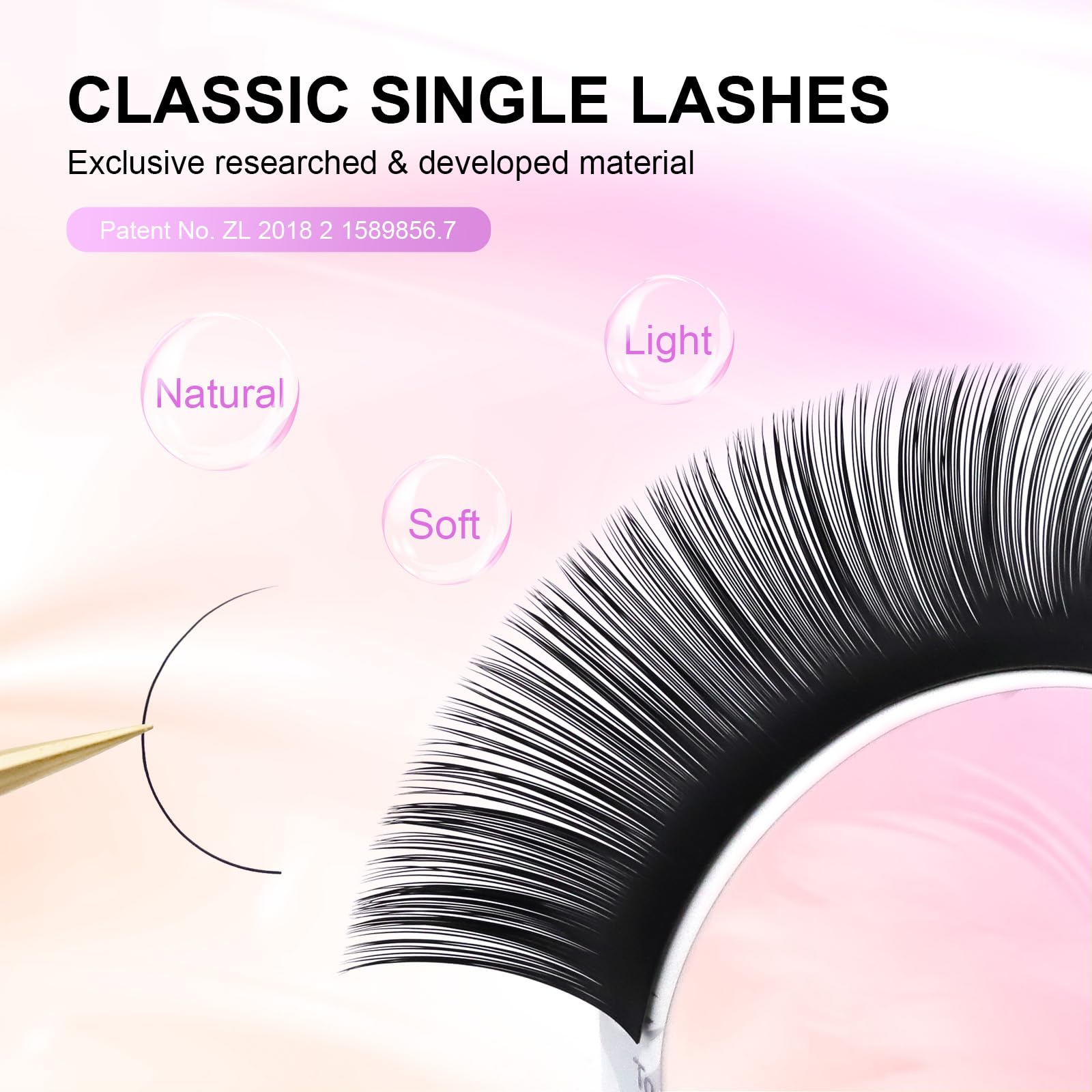 NAGARAKU Eyelash Extensions – Classic J B C D N LC LD 0.03-0.20mm, 5-17mm, Matte Black