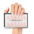 Nail Reformation Almond Press On Nails – French Pearl Medium, UV Finish, Reusable Kit