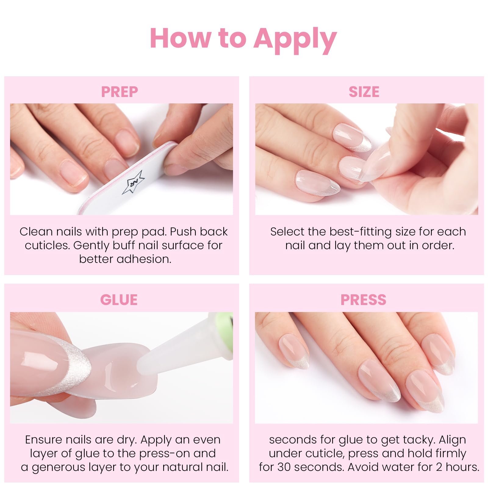 Nail Reformation Polka Dot Almond Press On Nails – Short Pink UV Finish, Reusable, 32 Tips, Glue Included | 16 Sizes
