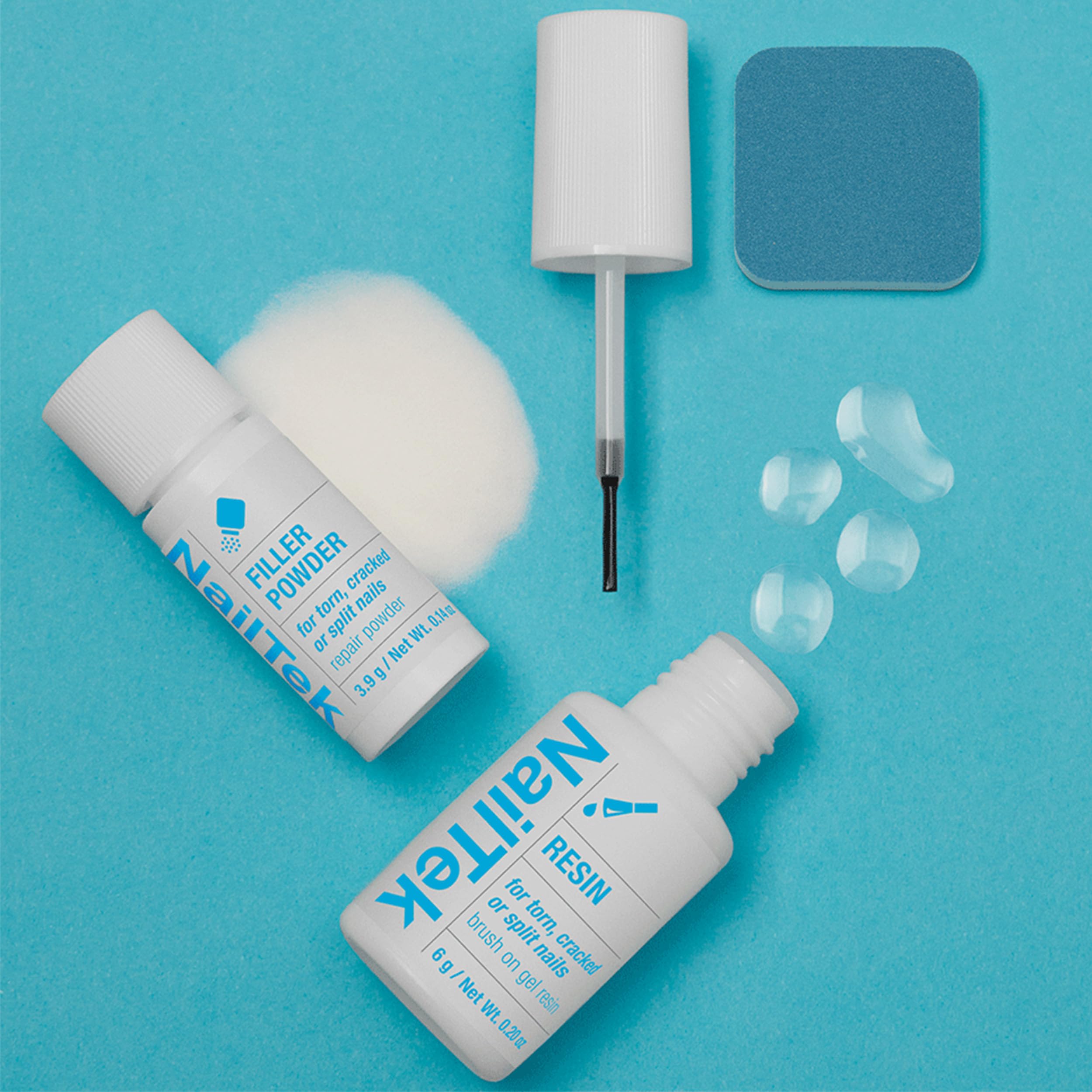 Nail Tek Nail Repair Kit — Filler Powder & Resin for Damaged Nails | Strengthener & Growth Recovery (1 Pack)