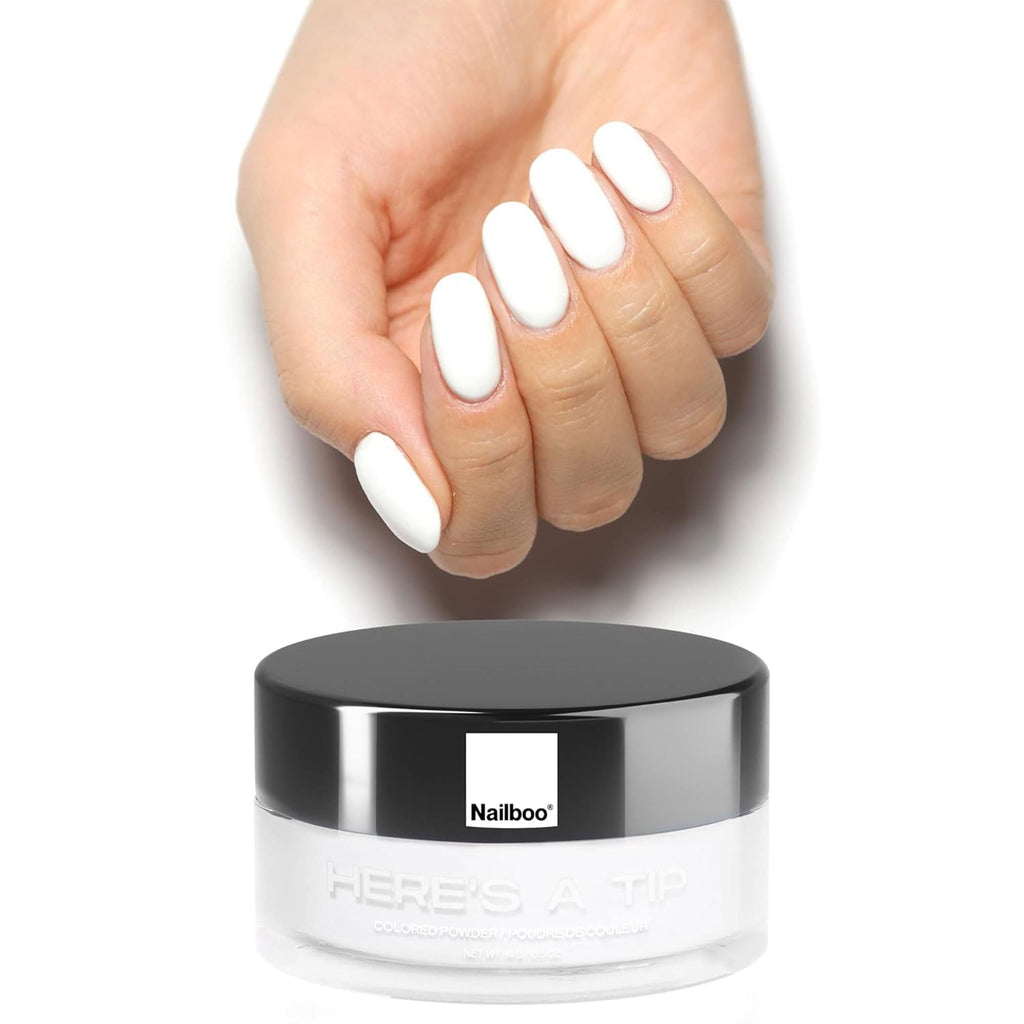 Nailboo Dip Powder Here’s A Tip: Cool White, No UV Light Needed, DIY Nails at Home 0.5 oz