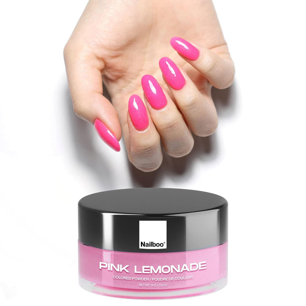 Nailboo Pink Lemonade Dip Powder – Hot Pink Nail Dip, UV-Free, DIY Home Manicure (0.5 oz)