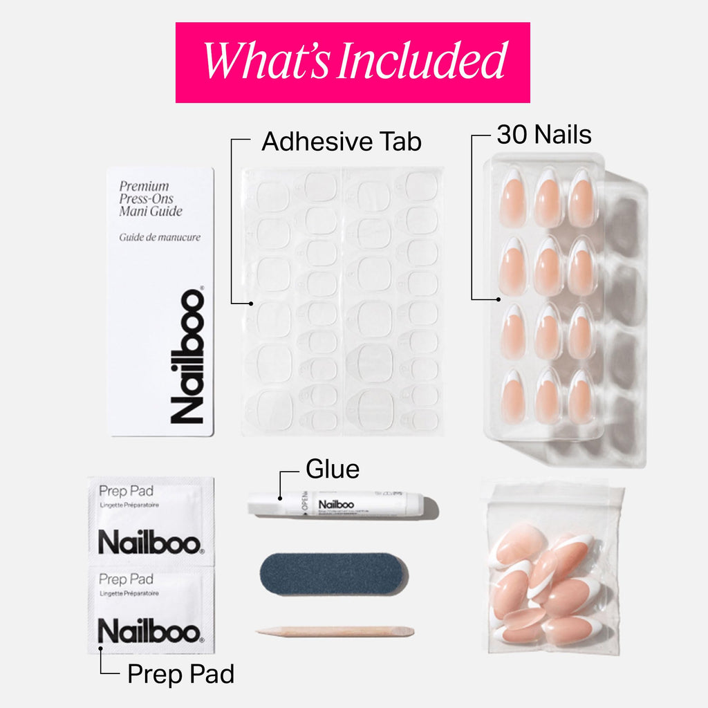 Nailboo Press On Nails – Salon-Quality Reusable Fake Nails with Strong Hold Glue